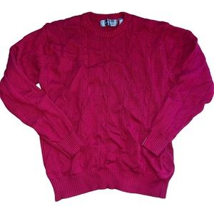 Oscar de la Renta red cable knit sweater size large